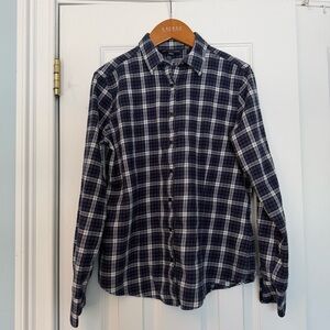 Brooks Brothers Woman’s 346 Navy/White/Pink Plaid Flannel Shirt Size 6